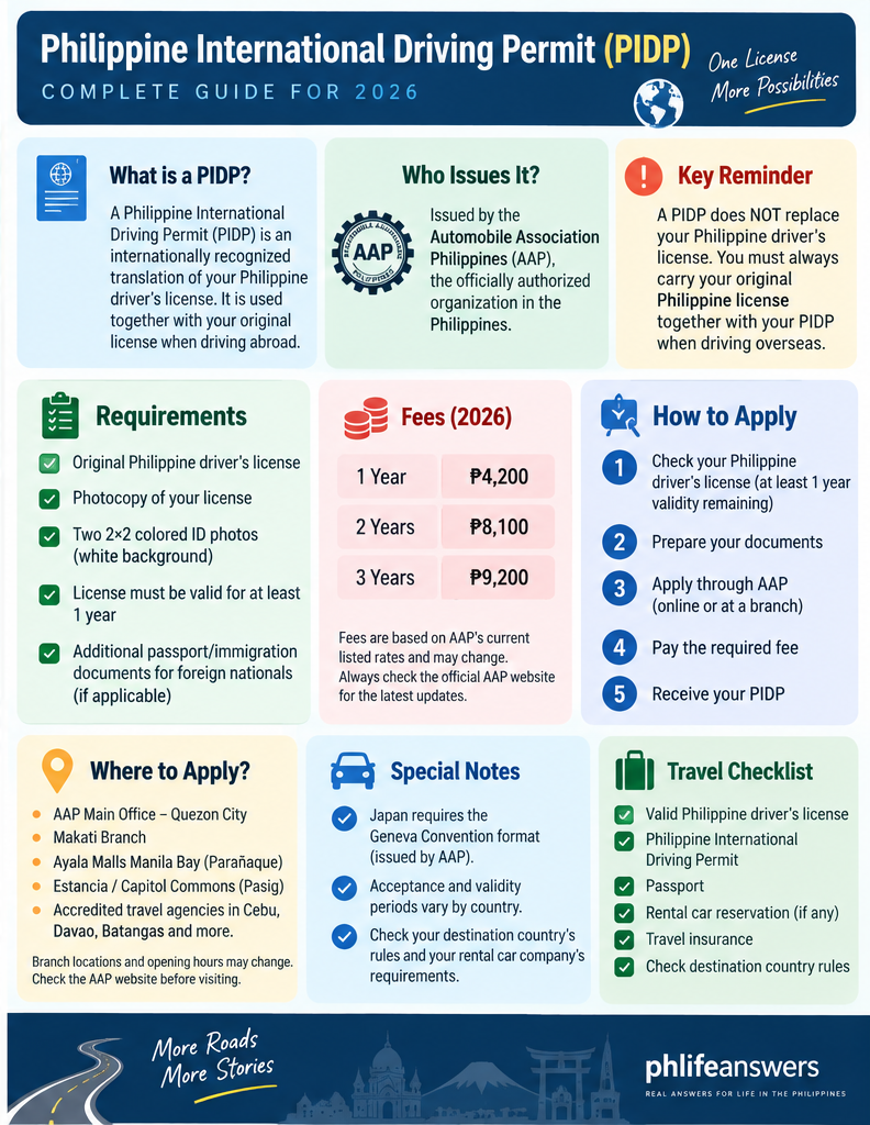 Philippine International Driving Permit 2026 guide with requirements, fees, application steps and travel reminders